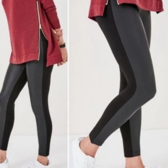 Stella & Dot The Rebel Leggings Pull On Vegan Leather Front Black Women's - Picture 1 of 7